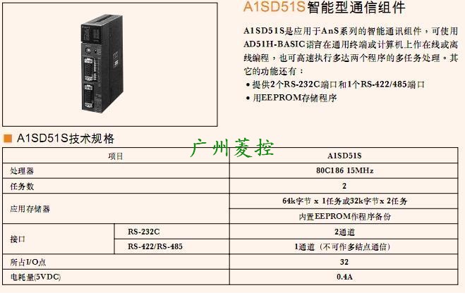 三菱智能型通信模塊A1SD51S詳細(xì)介紹
